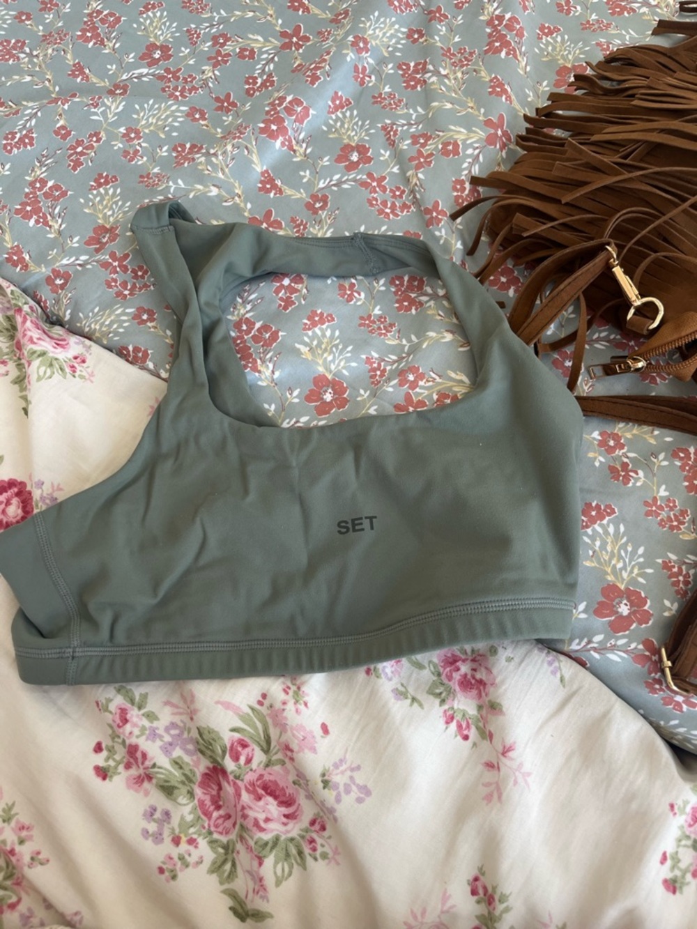 SET Active Sage Green Racerback Sports Bra